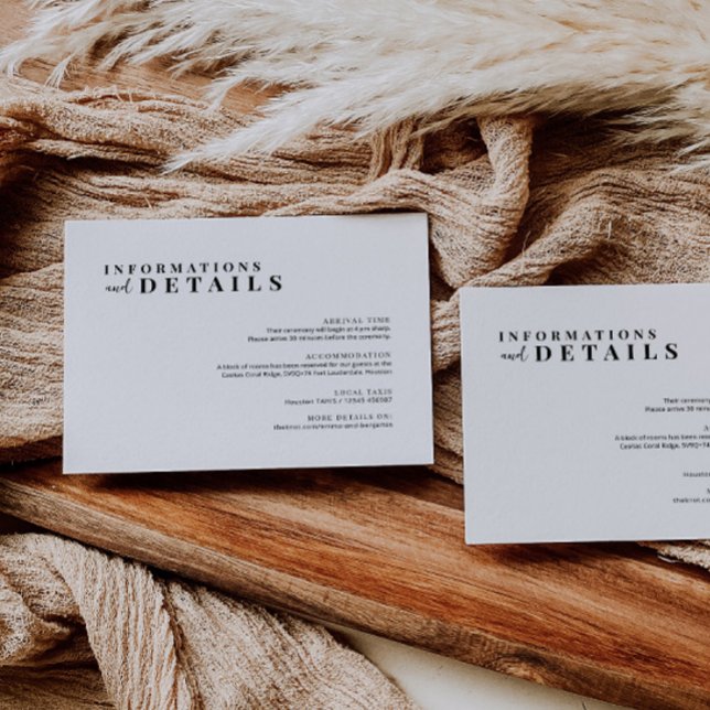 Moderne Minimalistische Hochzeitskarte Begleitkarte (Von Creator hochgeladen)