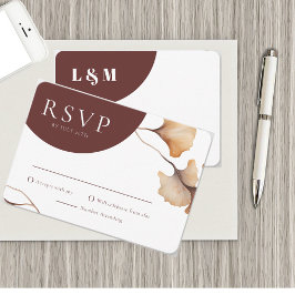 Moderne Minimalistische Hochzeitskarte für Herbst Einladung