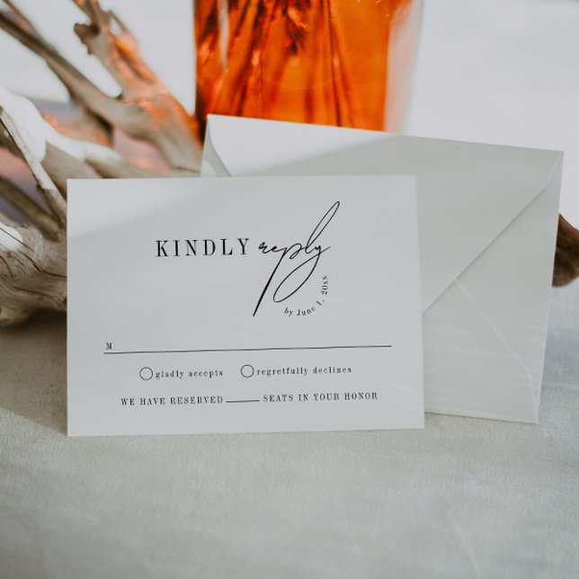 Moderne Minimalistische Hochzeitskarte RSVP Begleitkarte (Von Creator hochgeladen)