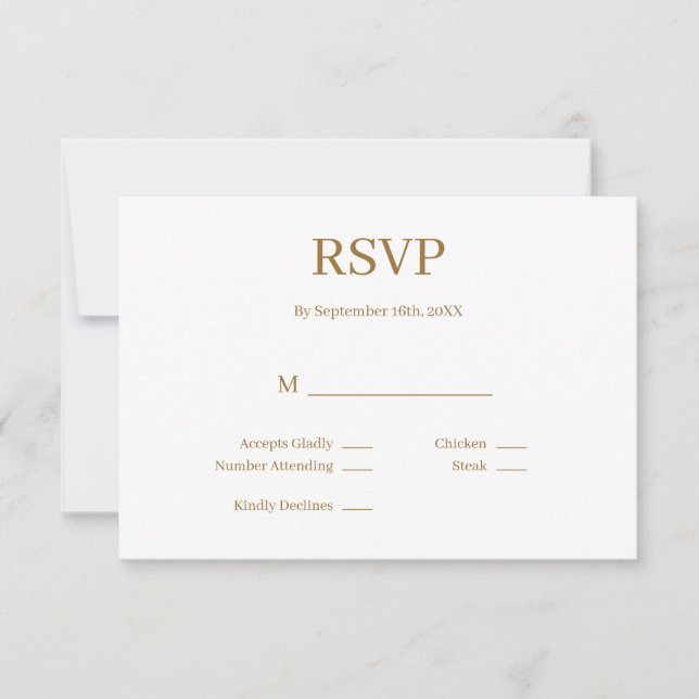 Moderne Minimalistische Hochzeitskarte RSVP Karte (Vorderseite)
