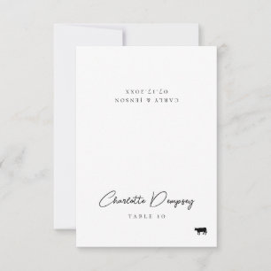 Moderne Minimalistische Hochzeitsszene Platzkarte