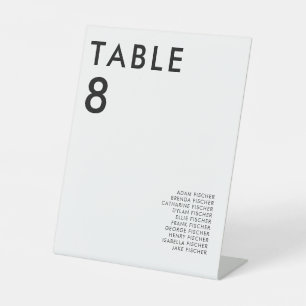 Moderne Minimalistische Hochzeitsszene Tischnummer Sockelschild