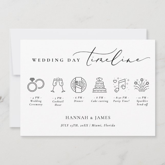 Moderne Minimalistische Hochzeitstitel Begrüßungsk Einladung (Vorderseite)