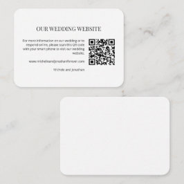 Moderne Minimalistische Hochzeitswebsite QR-Code E Begleitkarte
