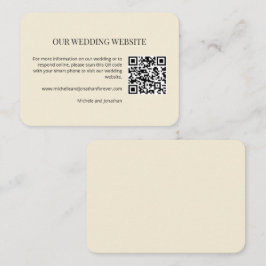 Moderne Minimalistische Hochzeitswebsite QR-Code E Begleitkarte
