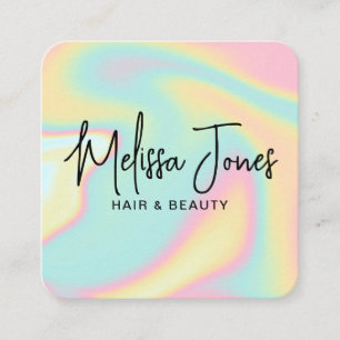 Moderne Minimalistische Holographic Square Busines Quadratische Visitenkarte