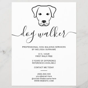 Moderne minimalistische Hunde-Linienkunst-Design - Flyer