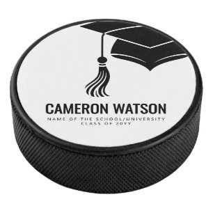 Moderne Minimalistische Hut und Quaste Abschlussfe Eishockey Puck