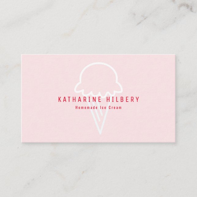 Moderne Minimalistische Ice Creme Pink Business Ca Visitenkarte (Vorderseite)