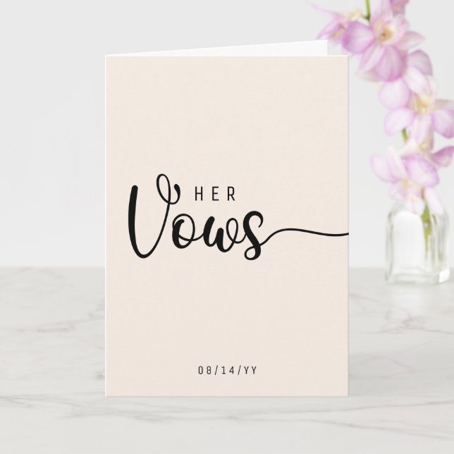 Moderne Minimalistische ihre Vows Hochzeitskarte Karte (Orchidee)