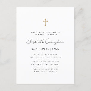 Moderne Minimalistische Imitate Gold-Cross-Gedenkf Postkarte