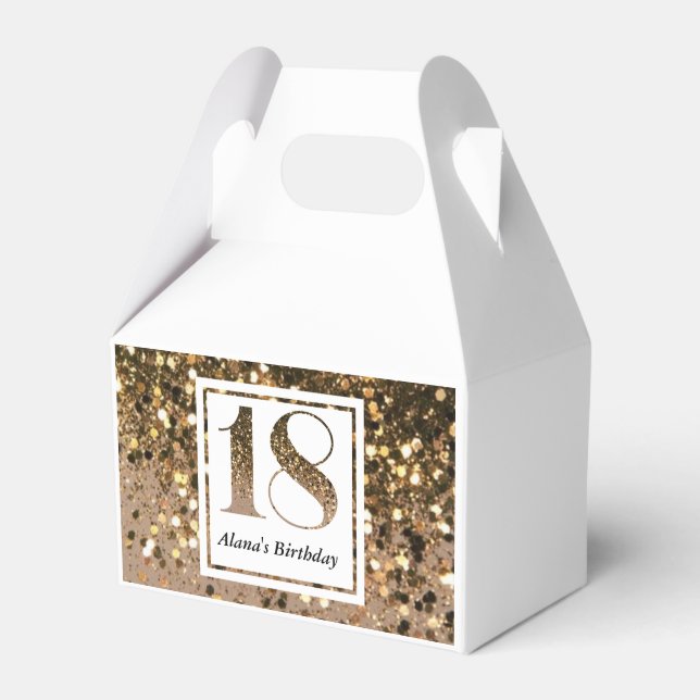 Moderne minimalistische Imitate Gold Glitzer 18. G Geschenkschachtel (Vorderseite)