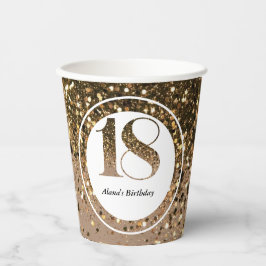 Moderne minimalistische Imitate Gold Glitzer 18. G Pappbecher