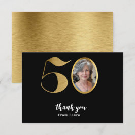 Moderne minimalistische Imitate Gold Glitzer 50. G Dankeskarte
