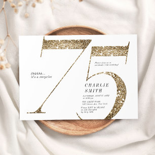 Moderne minimalistische Imitate Gold Glitzer 75. G Einladung