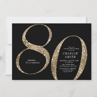 Moderne minimalistische Imitate Gold Glitzer 80. G Einladung