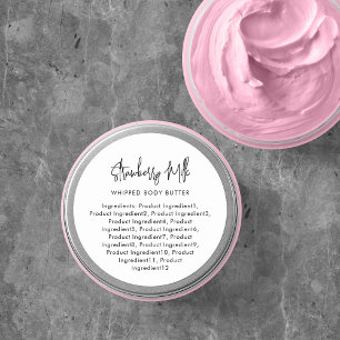 Moderne Minimalistische Inhaltsstoffetikette Runder Aufkleber