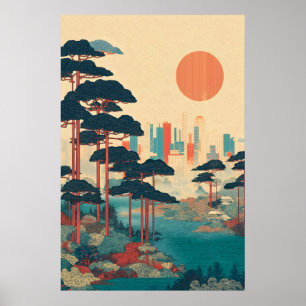Moderne minimalistische japanische Wandkunst - Zei Poster