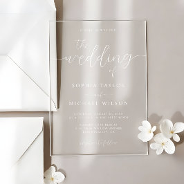 Moderne Minimalistische Kalligrafie Acryleinladungen