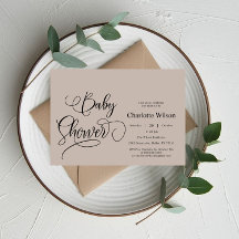 Moderne minimalistische Kalligrafie-Baby-Party-Ein