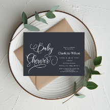 Moderne minimalistische Kalligrafie-Baby-Party