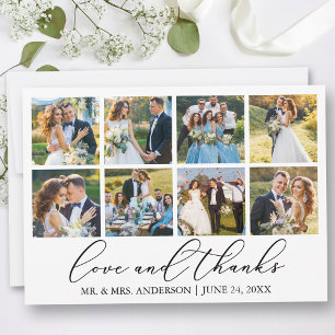 Moderne Minimalistische Kalligrafie Hochzeit 8 Fot Dankeskarte