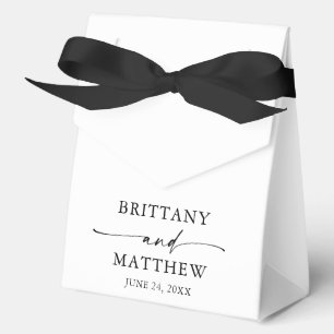 Moderne Minimalistische Kalligrafie-Hochzeit Geschenkschachtel