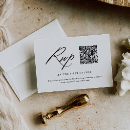 Moderne Minimalistische Kalligrafie Hochzeitsstich RSVP Karte