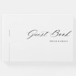 Moderne Minimalistische Kalligrafie Schwarz-weiße Gästebuch