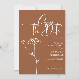 Moderne Minimalistische Kalligrafie Terracotta Wed Save The Date
