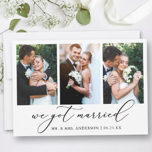 Moderne Minimalistische Kalligraphie 3 Foto Weddin Ankündigung