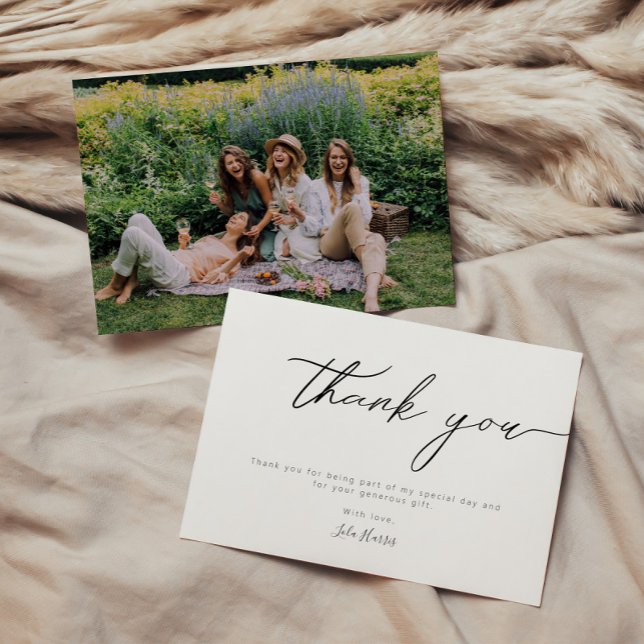 Moderne Minimalistische Kalligraphie Dankeskarte (Von Creator hochgeladen)