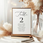 Moderne Minimalistische kalligraphische Hochzeitna Tischnummer<br><div class="desc">#zazzlemade</div>