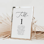 Moderne Minimalistische kalligraphische Hochzeitsn Tischnummer<br><div class="desc">#zazzlemade</div>