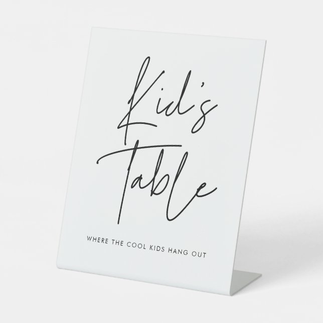 Moderne Minimalistische Kinderhochzeit Sockelschild (Vorderseite)