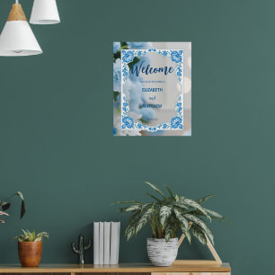 Moderne Minimalistische klassische Blume Hochzeit Poster