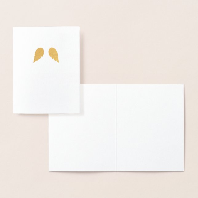 Moderne Minimalistische Kleine Engel Wings Weihnac Folienkarte (Anzeige)