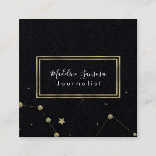 Moderne Minimalistische Konstellation Gold Quadratische Visitenkarte