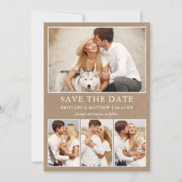 Moderne Minimalistische Kraft-4-Fotos Save The Date