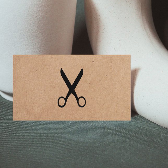 Moderne Minimalistische Kraft Paper Black Hair Sty Visitenkarte (Von Creator hochgeladen)