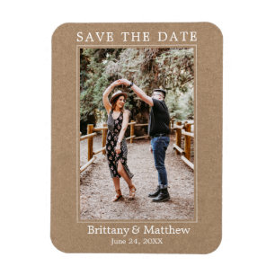Moderne Minimalistische Kraft Save the Date Magnet