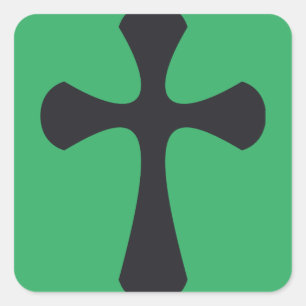 Moderne minimalistische Kreuz zeitgenössische chri Quadratischer Aufkleber