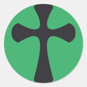 Moderne minimalistische Kreuz zeitgenössische chri Runder Aufkleber