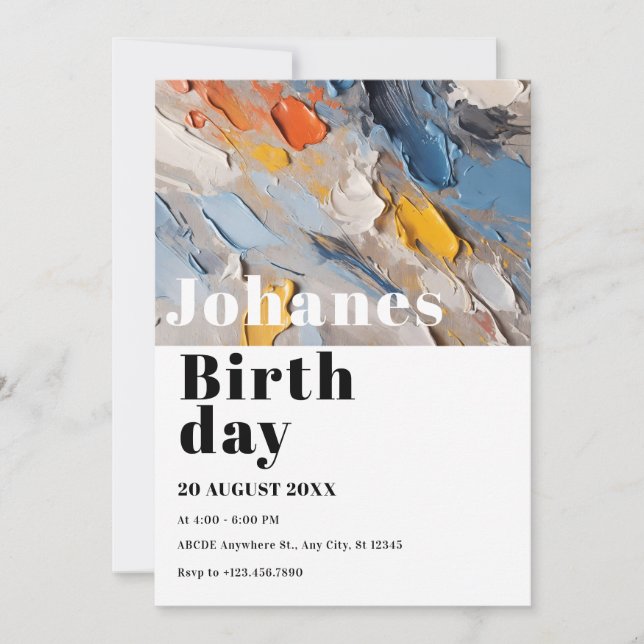 Moderne minimalistische Kunst Einladung (Vorderseite)