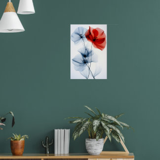 Moderne minimalistische Kunst, transparente Blume Poster