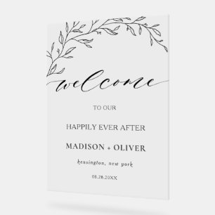 Moderne Minimalistische Laurel Branch Wedding Will Acrylschild