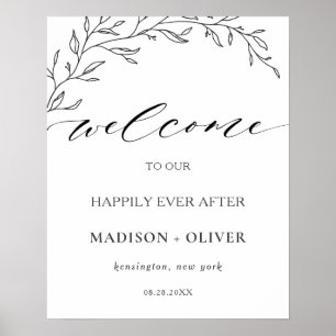 Moderne Minimalistische Laurel Branch Wedding Will Poster