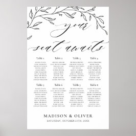 Moderne Minimalistische Laurel Hochzeitskarte Poster