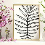 Moderne Minimalistische Leaf Line Kunst Zeichnend  Poster<br><div class="desc">Moderne Minimalistische Leaf Line Kunst Zeichnend in Black Poster</div>