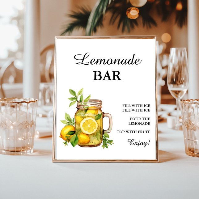 Moderne Minimalistische Lemonade Bar Summer Birthd Poster (Von Creator hochgeladen)